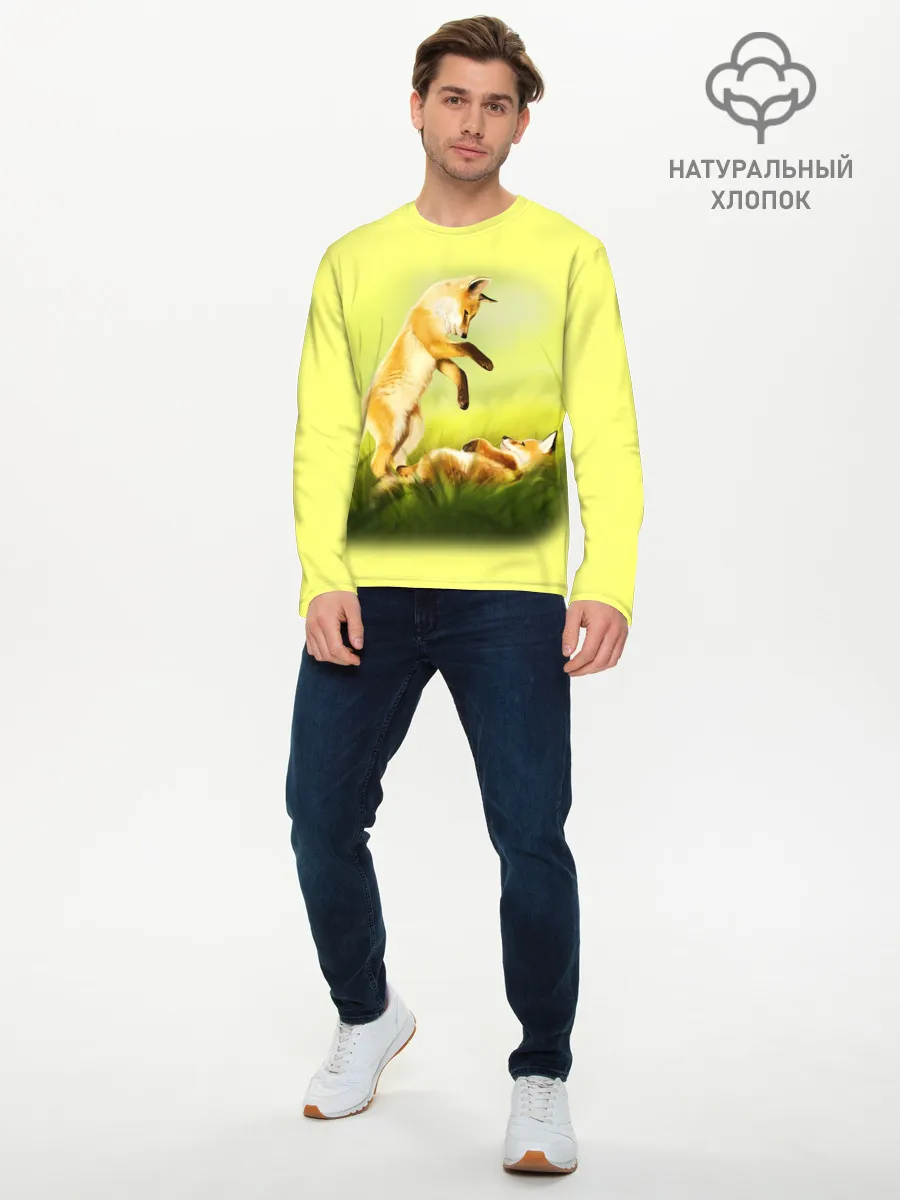 Мужской лонгслив базовый / Лисята
