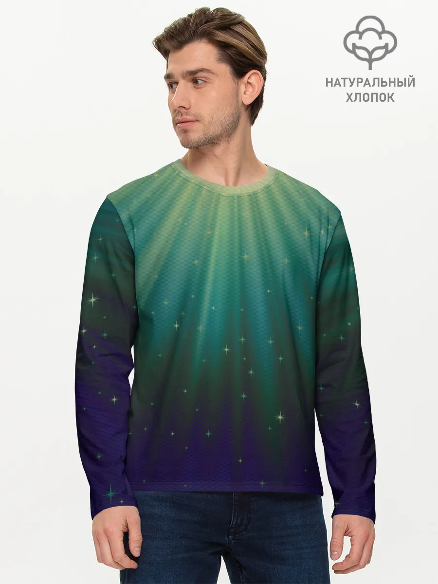 Мужской лонгслив базовый / Сияние 3D