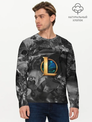 Мужской лонгслив базовый / League of Legends Black&White