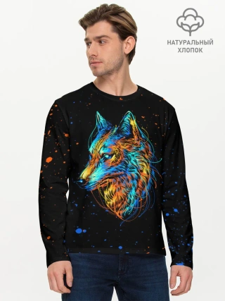 Мужской лонгслив базовый / КРАСОЧНЫЙ ВОЛК