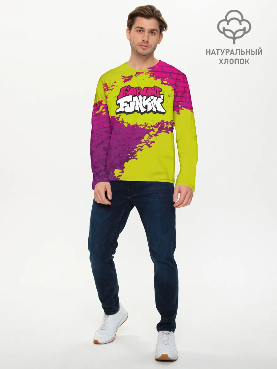 Мужской лонгслив базовый / Friday Night Funkin Кислотный