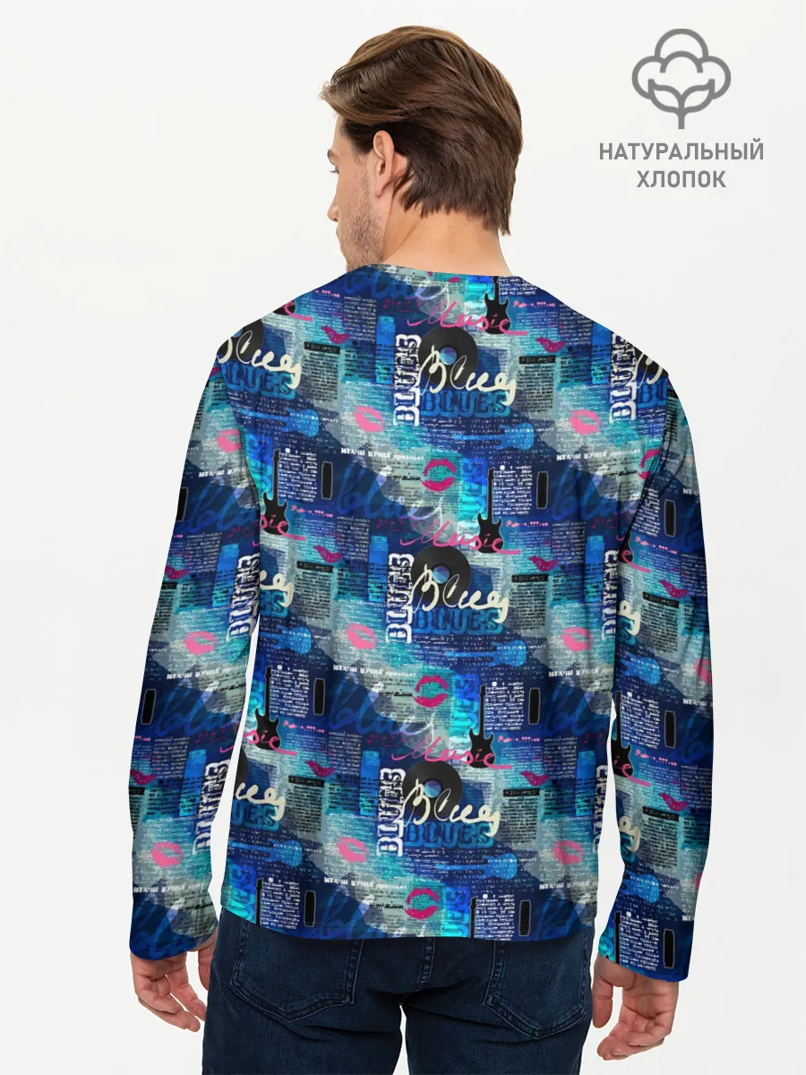 Мужской лонгслив базовый / Blues