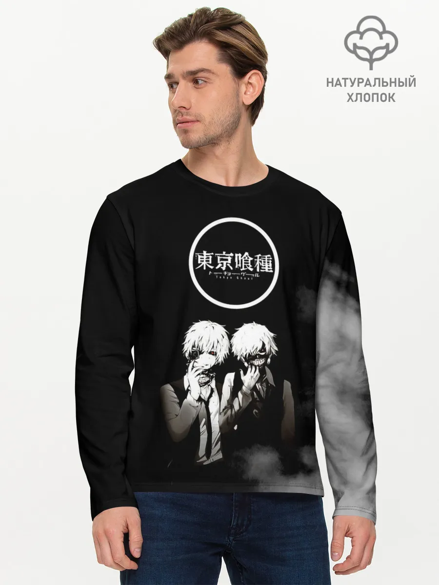 Мужской лонгслив базовый / Tokyo Ghoul двое гулей
