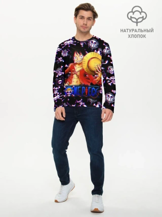 Мужской лонгслив базовый / Луффи One Piece | Glitch