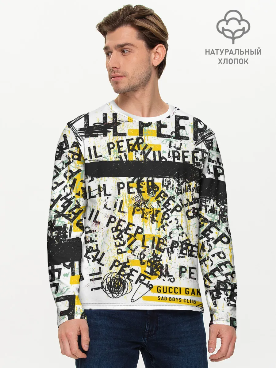 Мужской лонгслив базовый / LIL PEEP Vintage Graffiti Wall