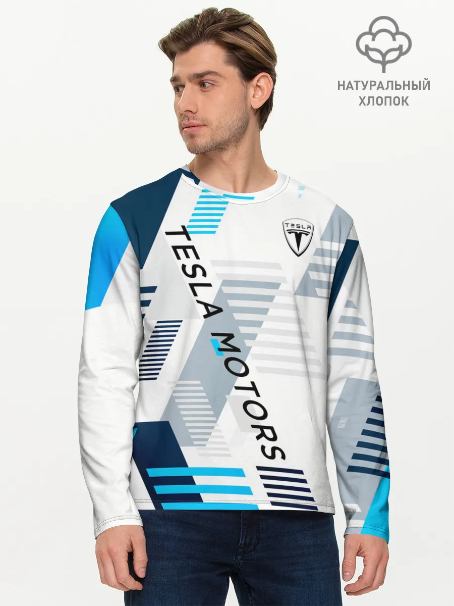 Мужской лонгслив базовый / Tesla