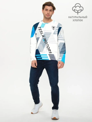 Мужской лонгслив базовый / Tesla