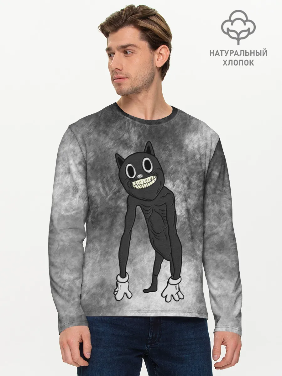 Мужской лонгслив базовый / Cartoon cat