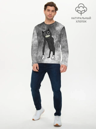 Мужской лонгслив базовый / Cartoon cat