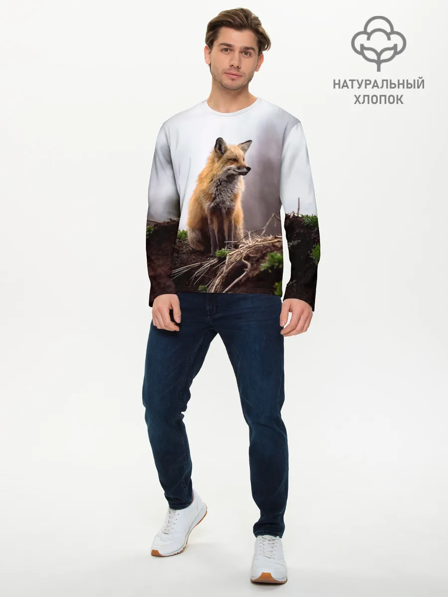 Мужской лонгслив базовый / Лиса