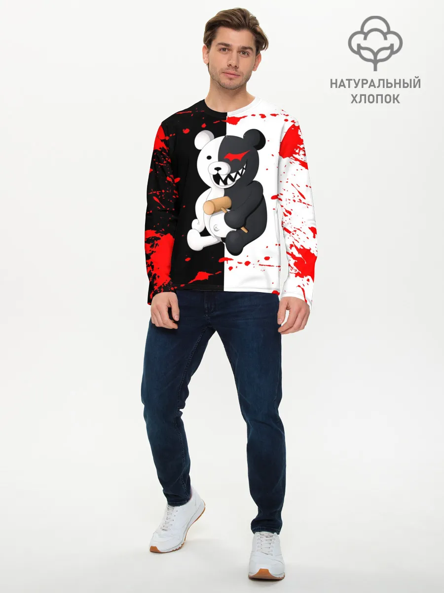 Мужской лонгслив базовый / monokuma с молотком