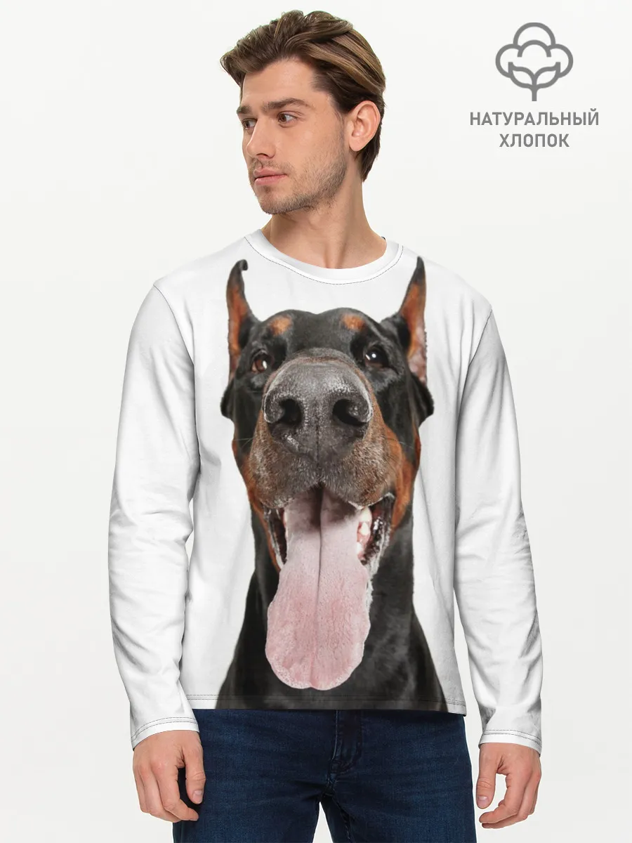 Мужской лонгслив базовый / Доберман / Doberman
