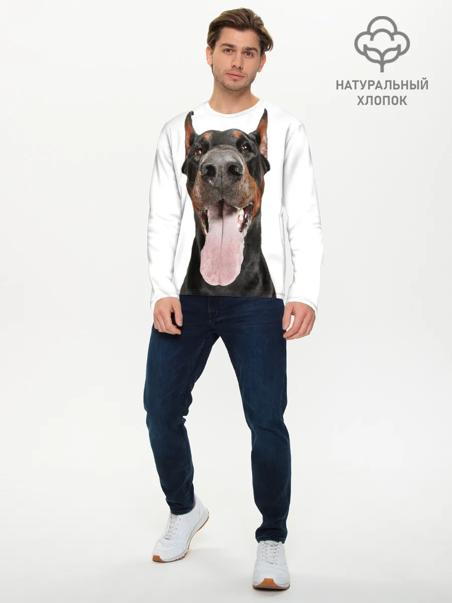 Мужской лонгслив базовый / Доберман / Doberman