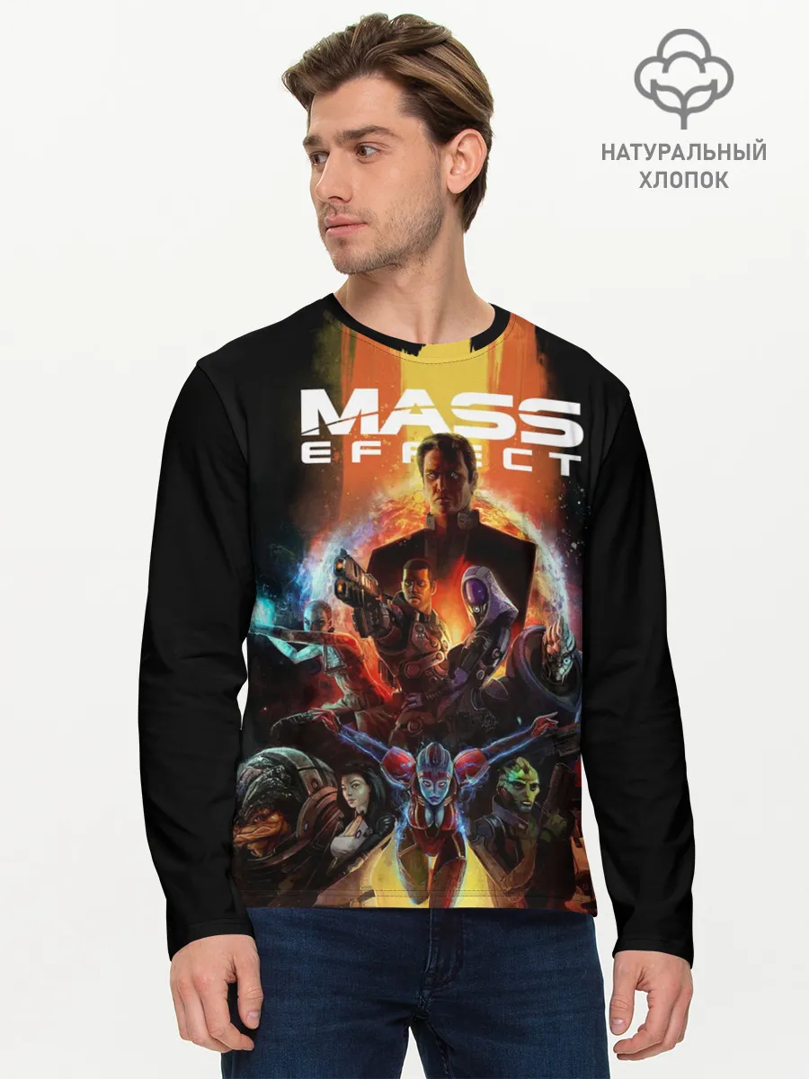 Мужской лонгслив базовый / mass effect