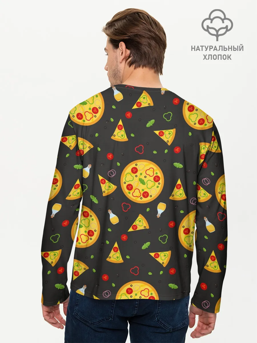 Мужской лонгслив базовый / Веганская пицца