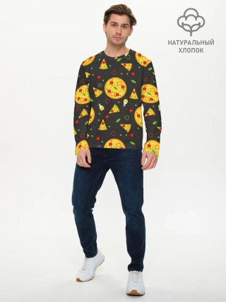 Мужской лонгслив базовый / Веганская пицца