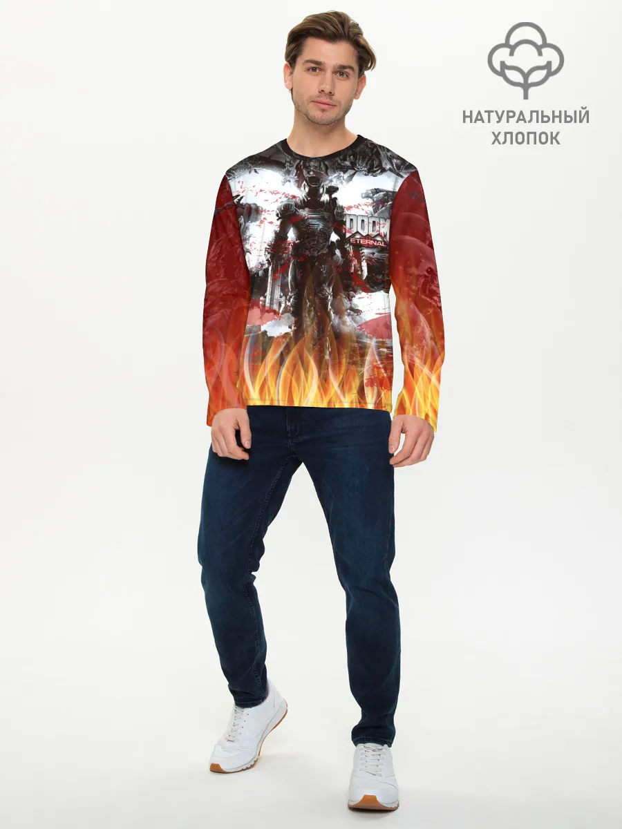 Мужской лонгслив базовый / Doom Ethernal Ancient Gods