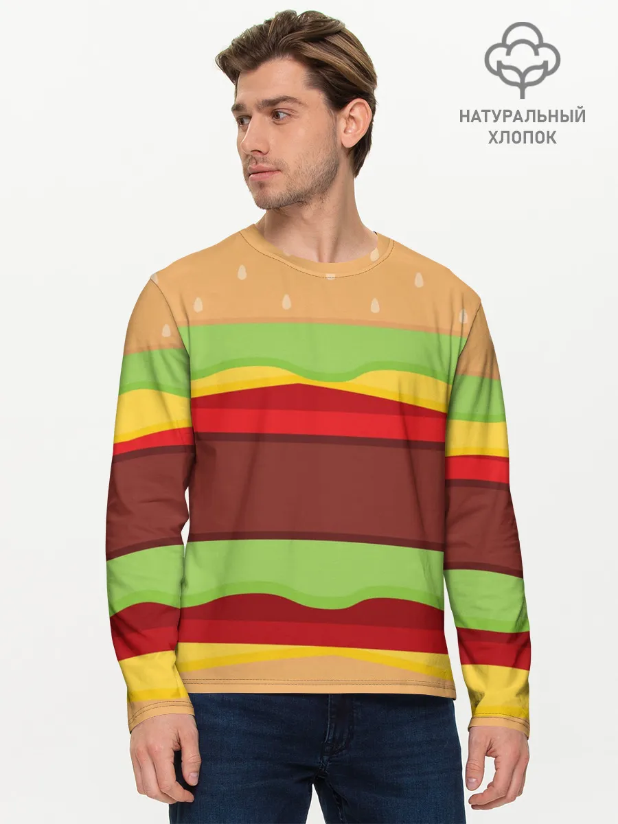 Мужской лонгслив базовый / Бургер