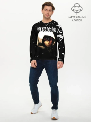 Мужской лонгслив базовый / Тоука Киришима в капюшоне