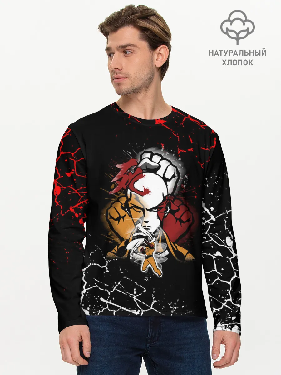 Мужской лонгслив базовый / Кулаки Сайтамы