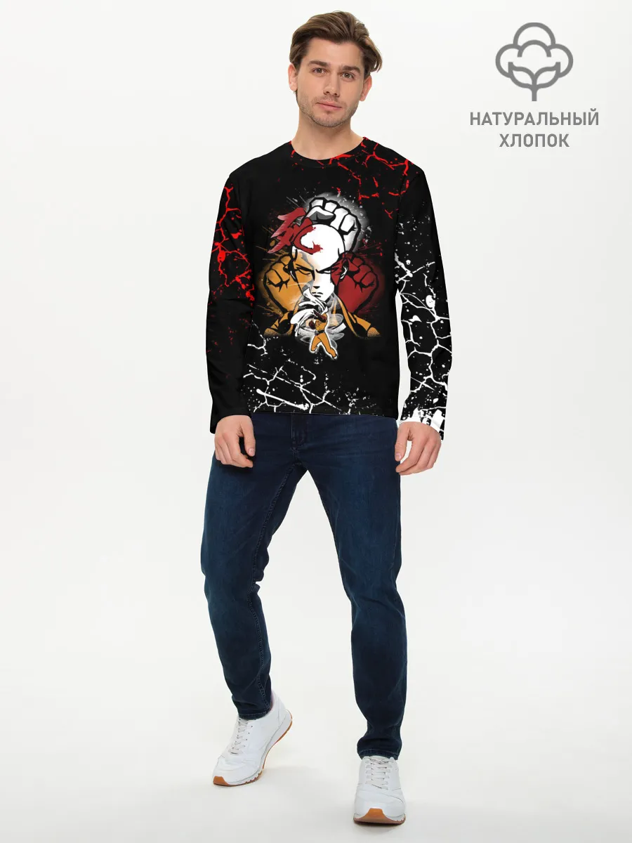 Мужской лонгслив базовый / Кулаки Сайтамы