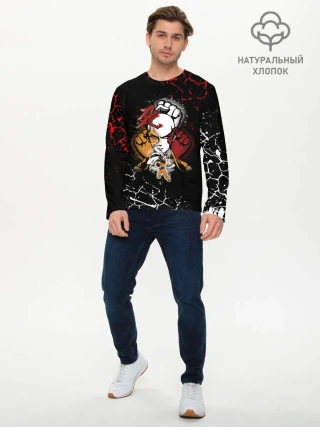 Мужской лонгслив базовый / Кулаки Сайтамы