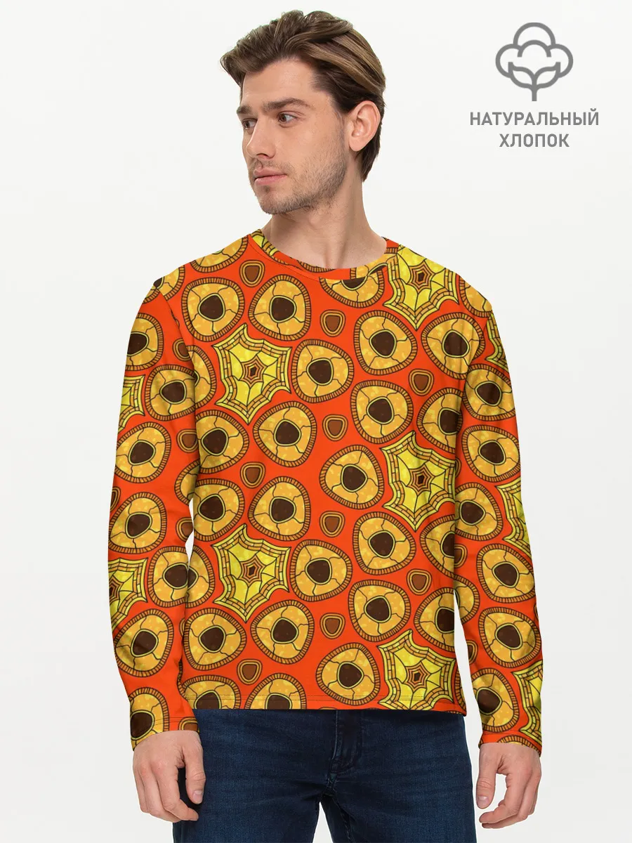 Мужской лонгслив базовый / Древний африканский узор