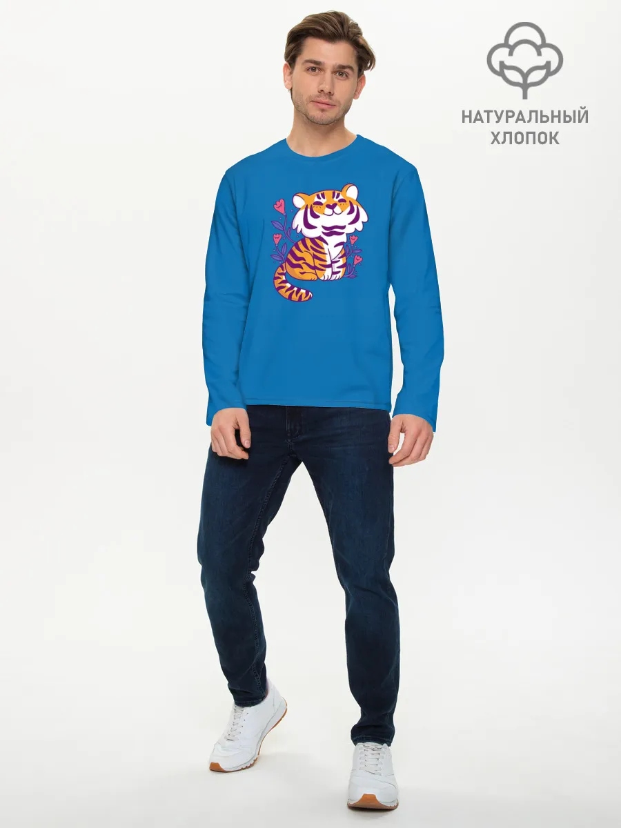 Мужской лонгслив базовый / Тигр