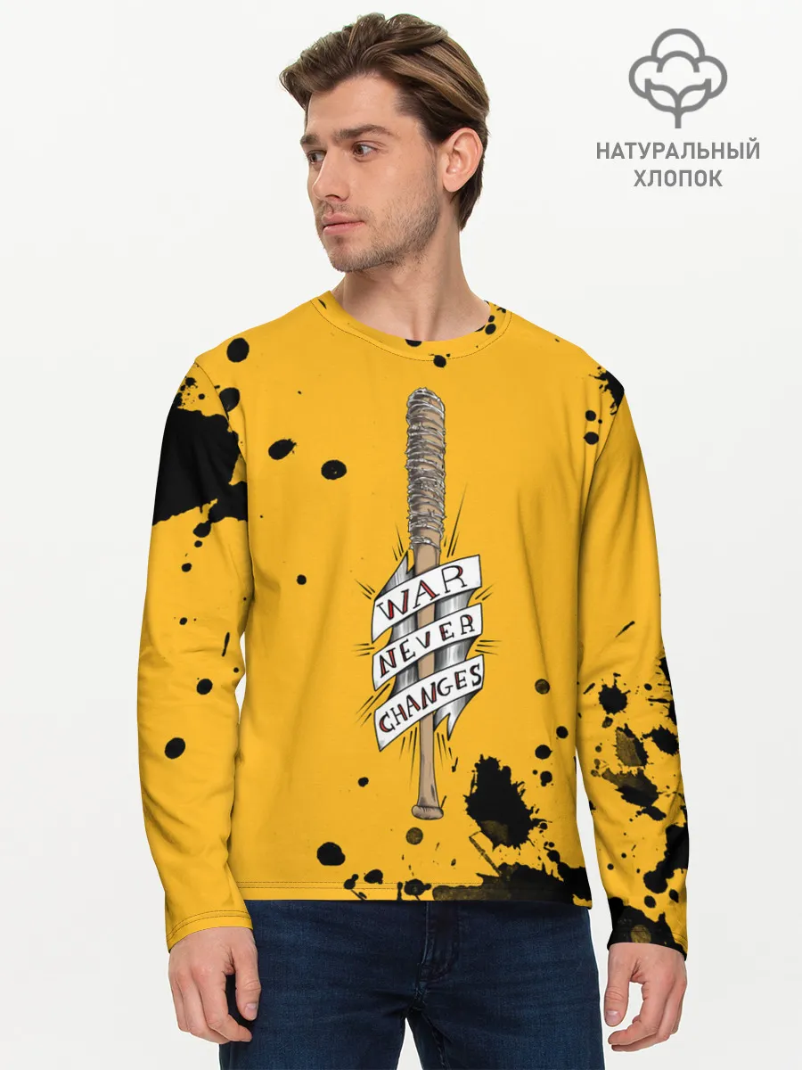 Мужской лонгслив базовый / Война никогда не меняется