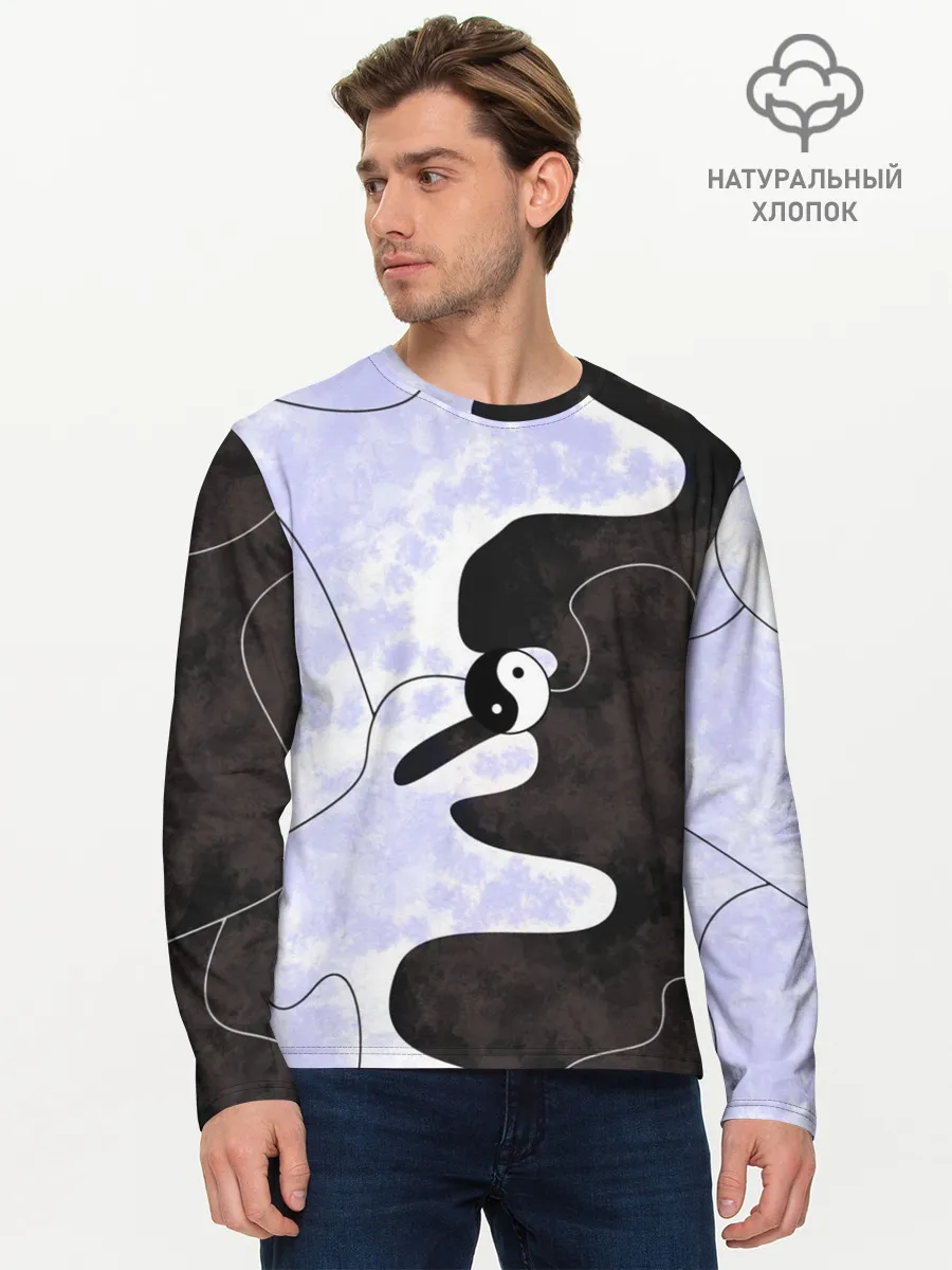 Мужской лонгслив базовый / Инь-Янь