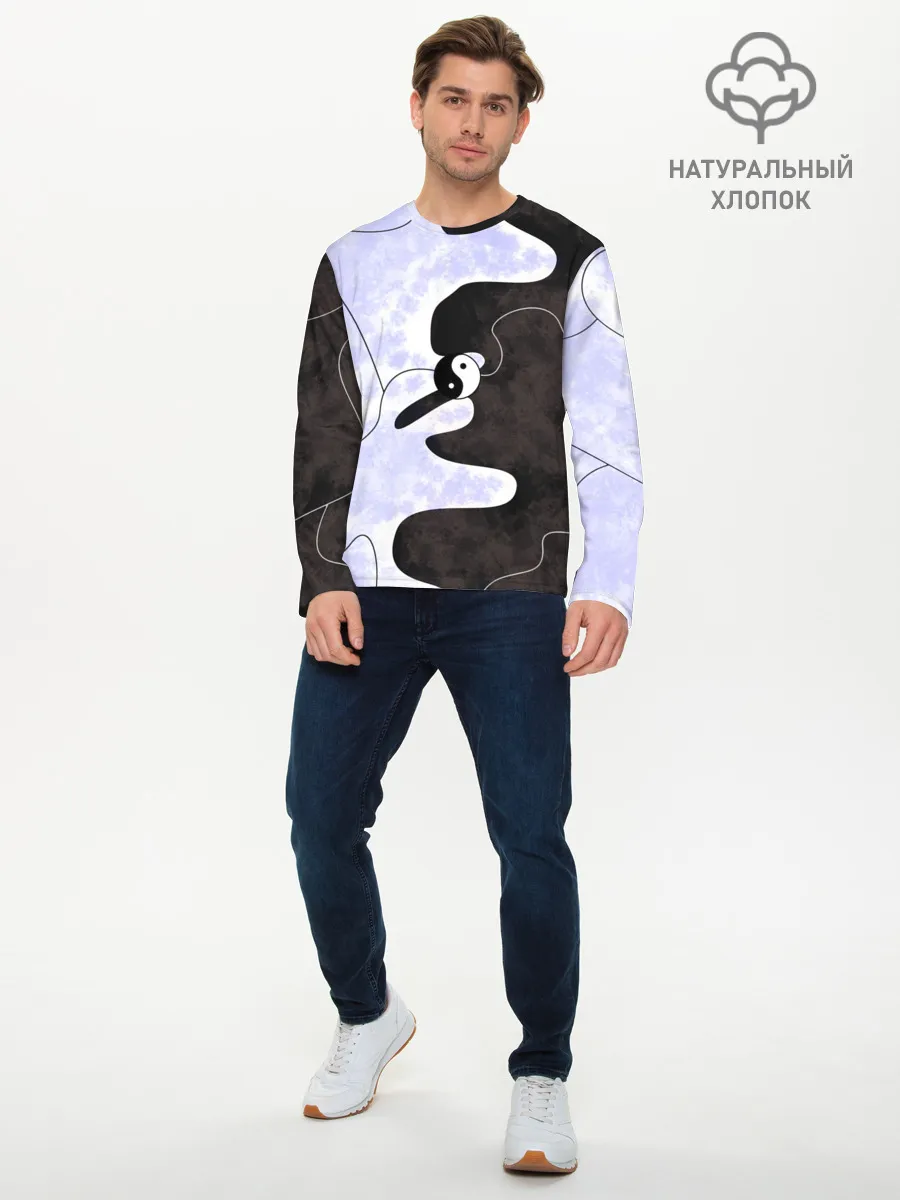 Мужской лонгслив базовый / Инь-Янь