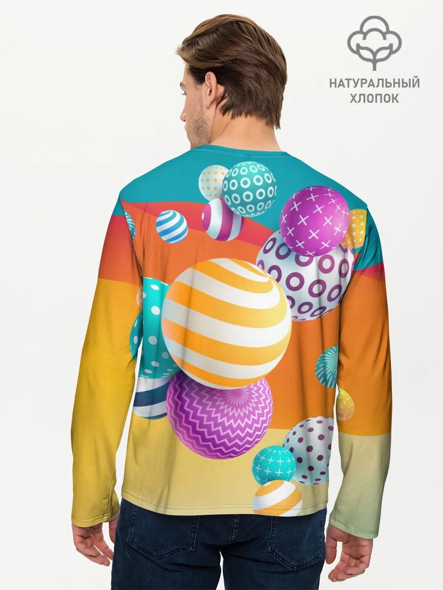 Мужской лонгслив базовый / Мячики