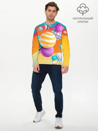 Мужской лонгслив базовый / Мячики