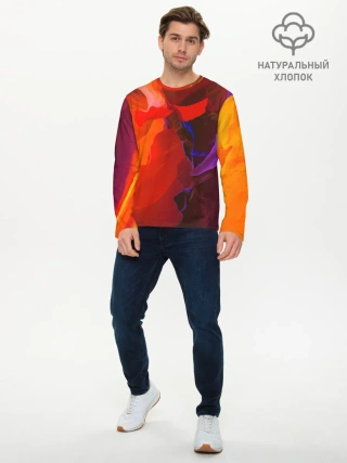 Мужской лонгслив базовый / Горная абстракция