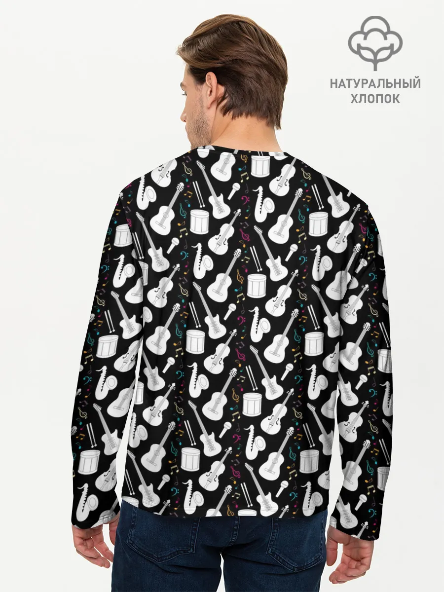 Мужской лонгслив базовый / Музыкальные Инструменты