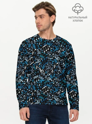 Мужской лонгслив базовый / Ноты