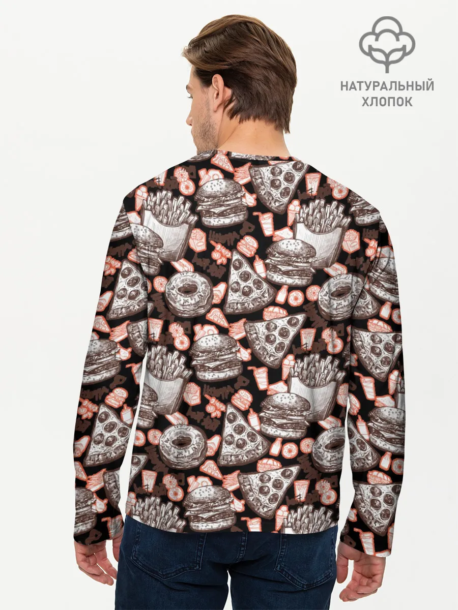 Мужской лонгслив базовый / Фастфуд / Fast food