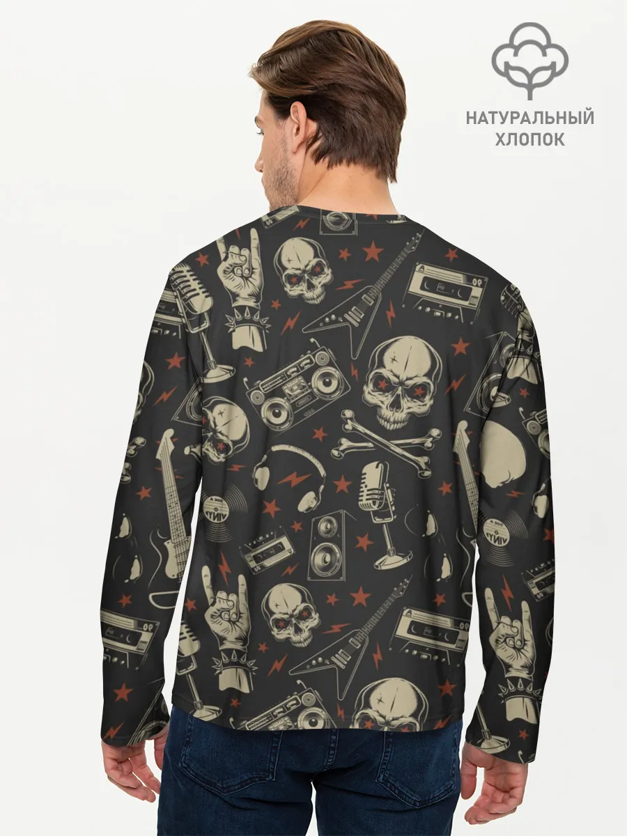 Мужской лонгслив базовый / Рок-музыка