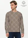 Мужской лонгслив базовый / Клеточный узор