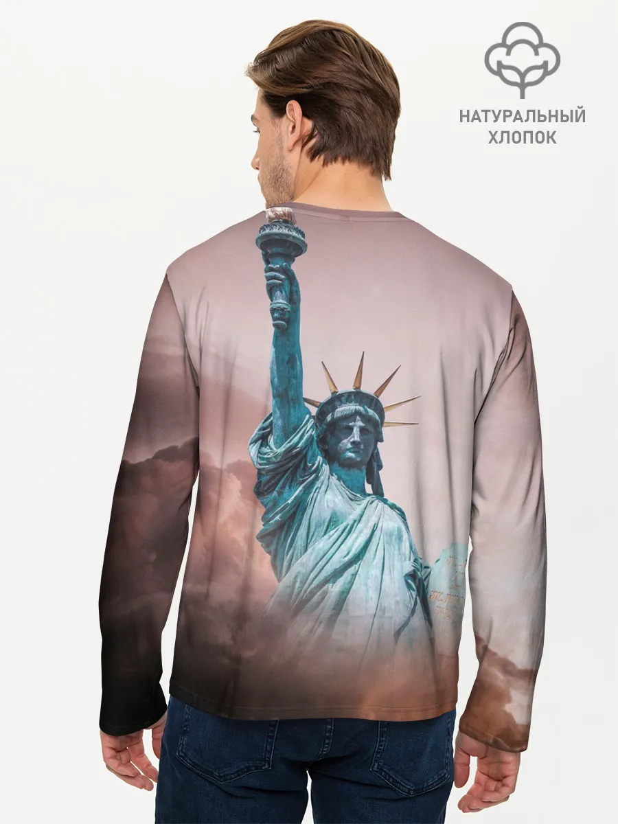 Мужской лонгслив базовый / Статуя свободы