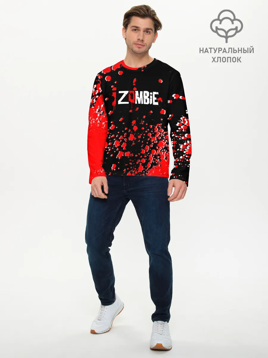 Мужской лонгслив базовый / я зомби