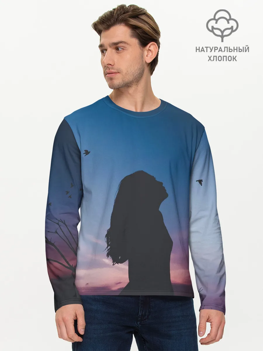 Мужской лонгслив базовый / Девушка