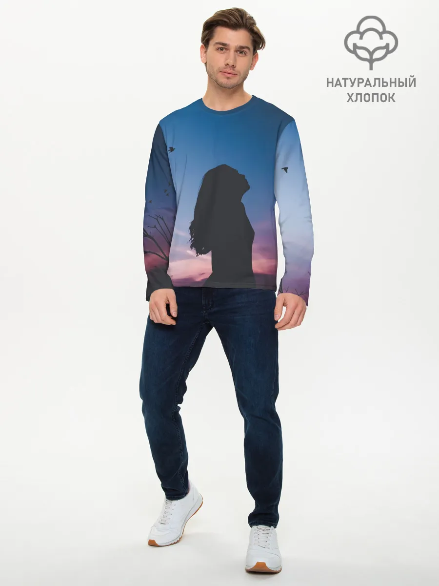 Мужской лонгслив базовый / Девушка