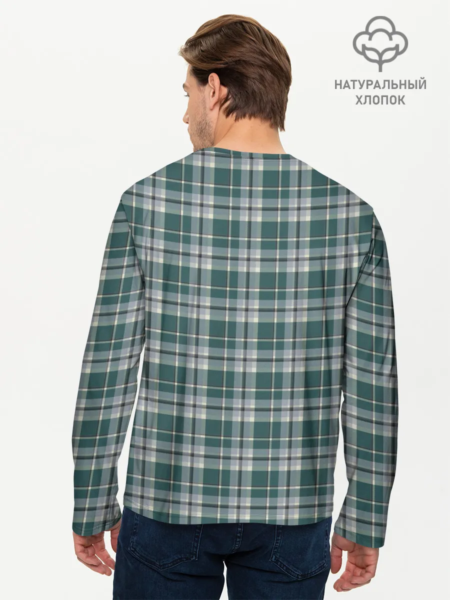 Мужской лонгслив базовый / Узор в клетку