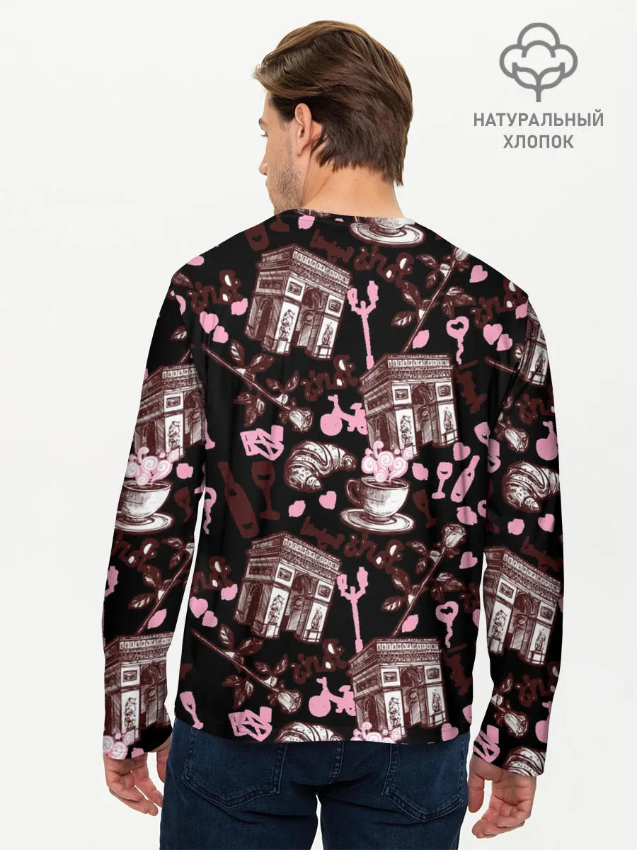 Мужской лонгслив базовый / Париж / Paris