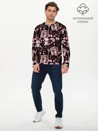 Мужской лонгслив базовый / Париж / Paris