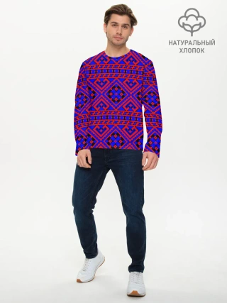 Мужской лонгслив базовый / Русские народные узоры