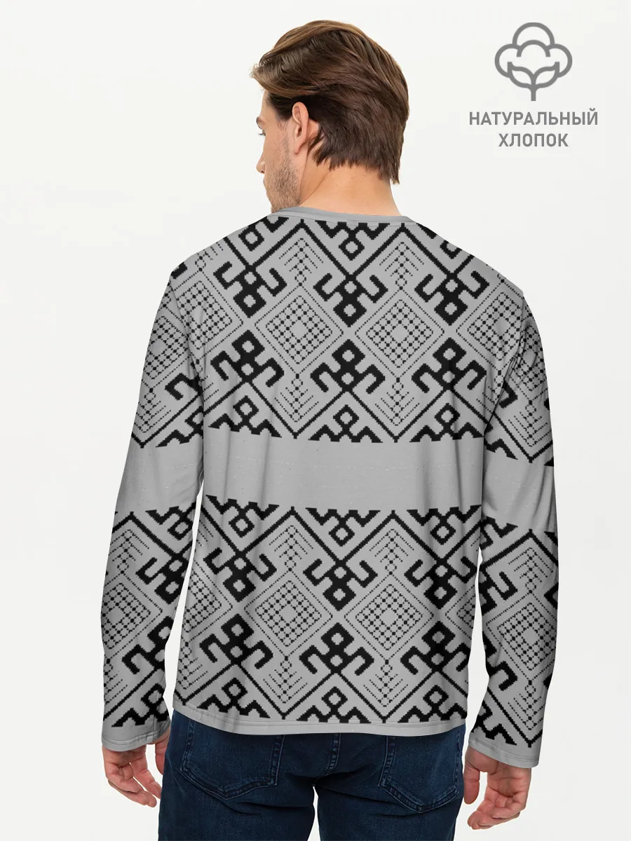 Мужской лонгслив базовый / Русские народные узоры