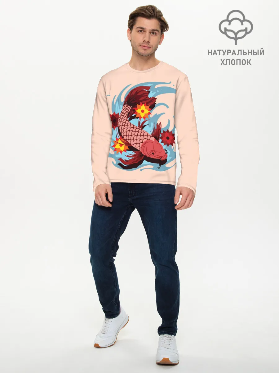 Мужской лонгслив базовый / Японский Карп