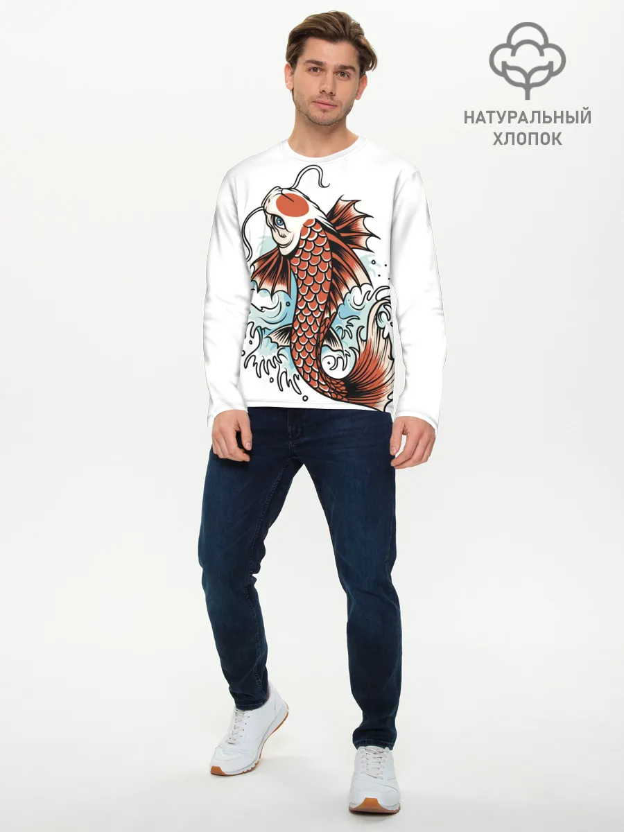 Мужской лонгслив базовый / Карп Кои